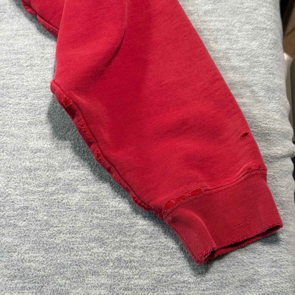 4Hunnid Hoodie Men M Red Pullover‎ Script Logo Streetwear Graphic Distressed - Picture 7 of 9